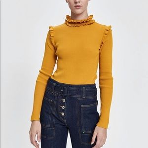 Just Female Ruffled Knit Top